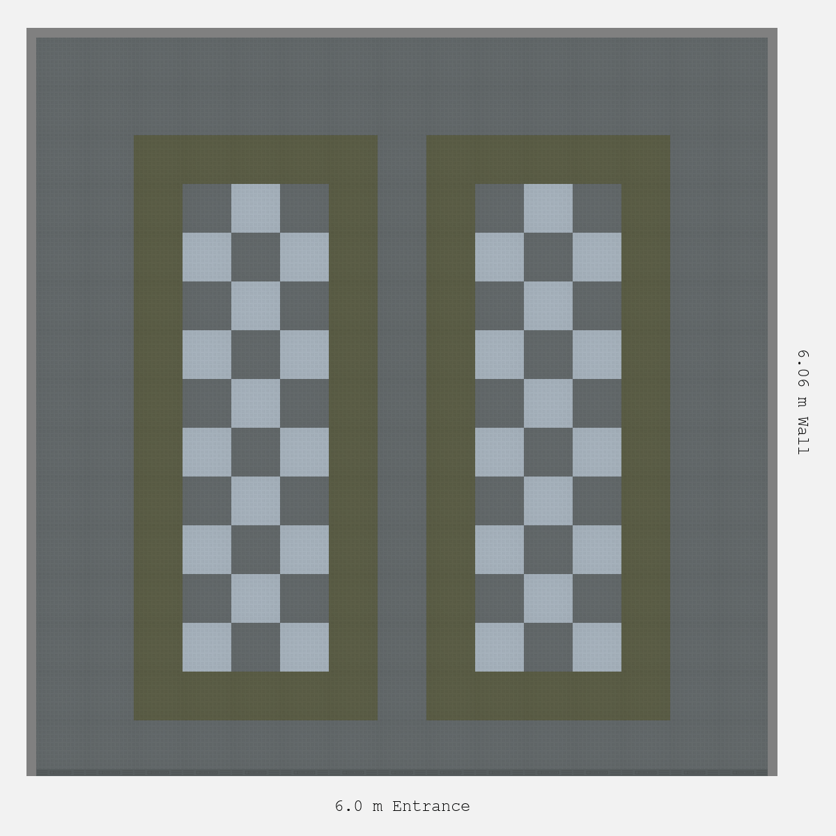 ULTRATUFF Parking Bay Chequer Infill Design Base: Space Grey - Outline: Tactical Olive - Infill: Space Grey - Silver Grey