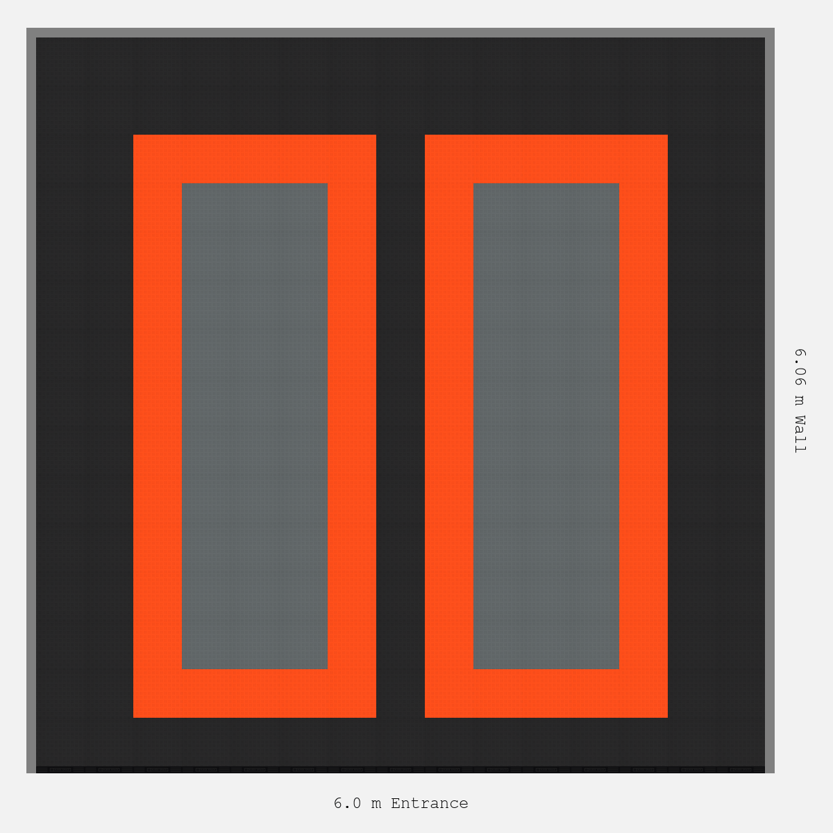ULTRATUFF Parking Bay Plain Infill Design Base: Jet Black - Outline: Lava Orange - Infill: Space Grey