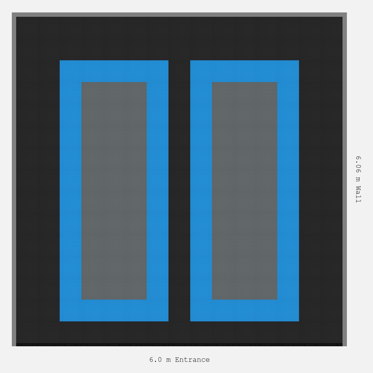 ULTRATUFF Parking Bay Plain Infill Design Base: Jet Black - Outline: Riviera Blue - Infill: Space Grey