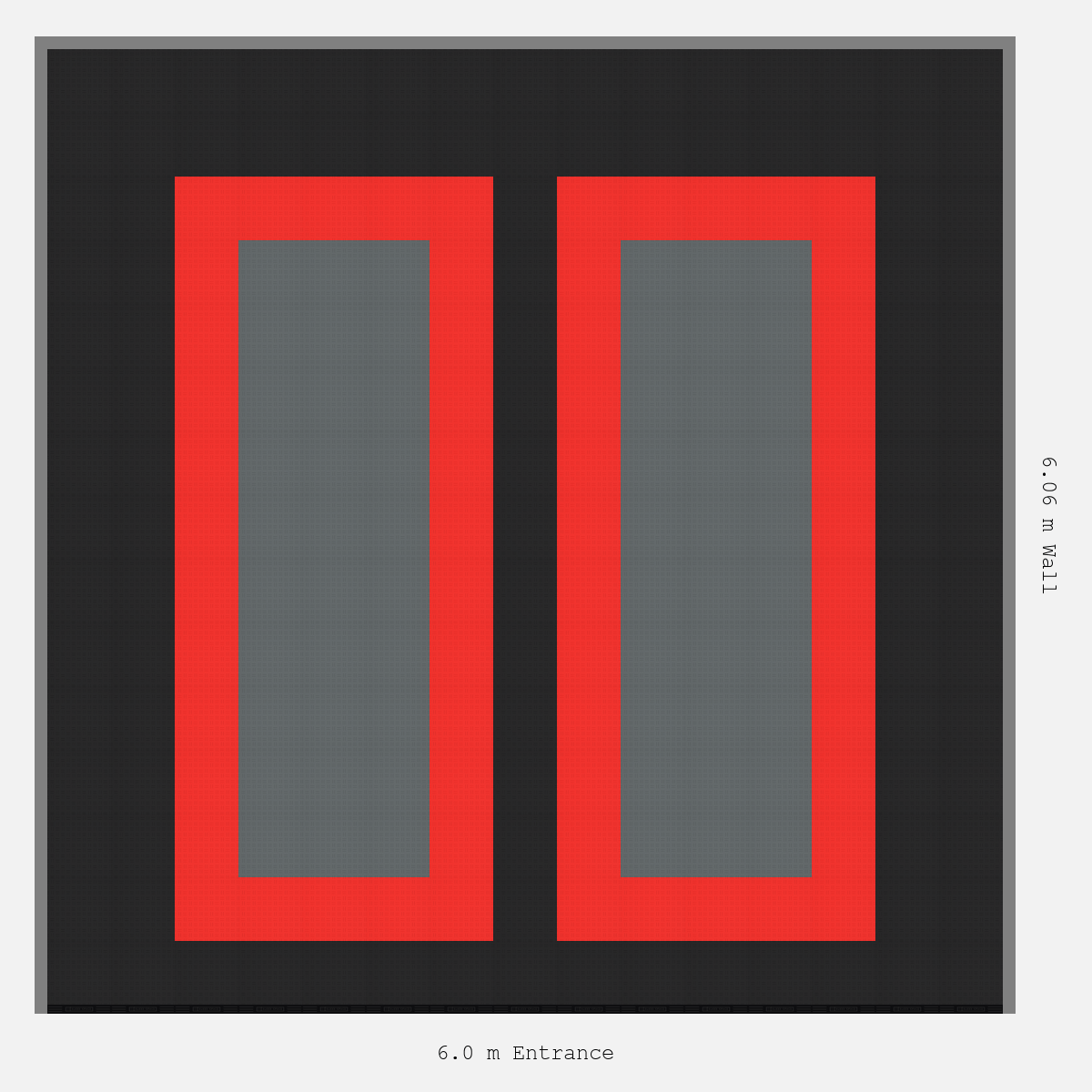 ULTRATUFF Parking Bay Plain Infill Design Base: Jet Black - Outline: Rosso Red - Infill: Space Grey