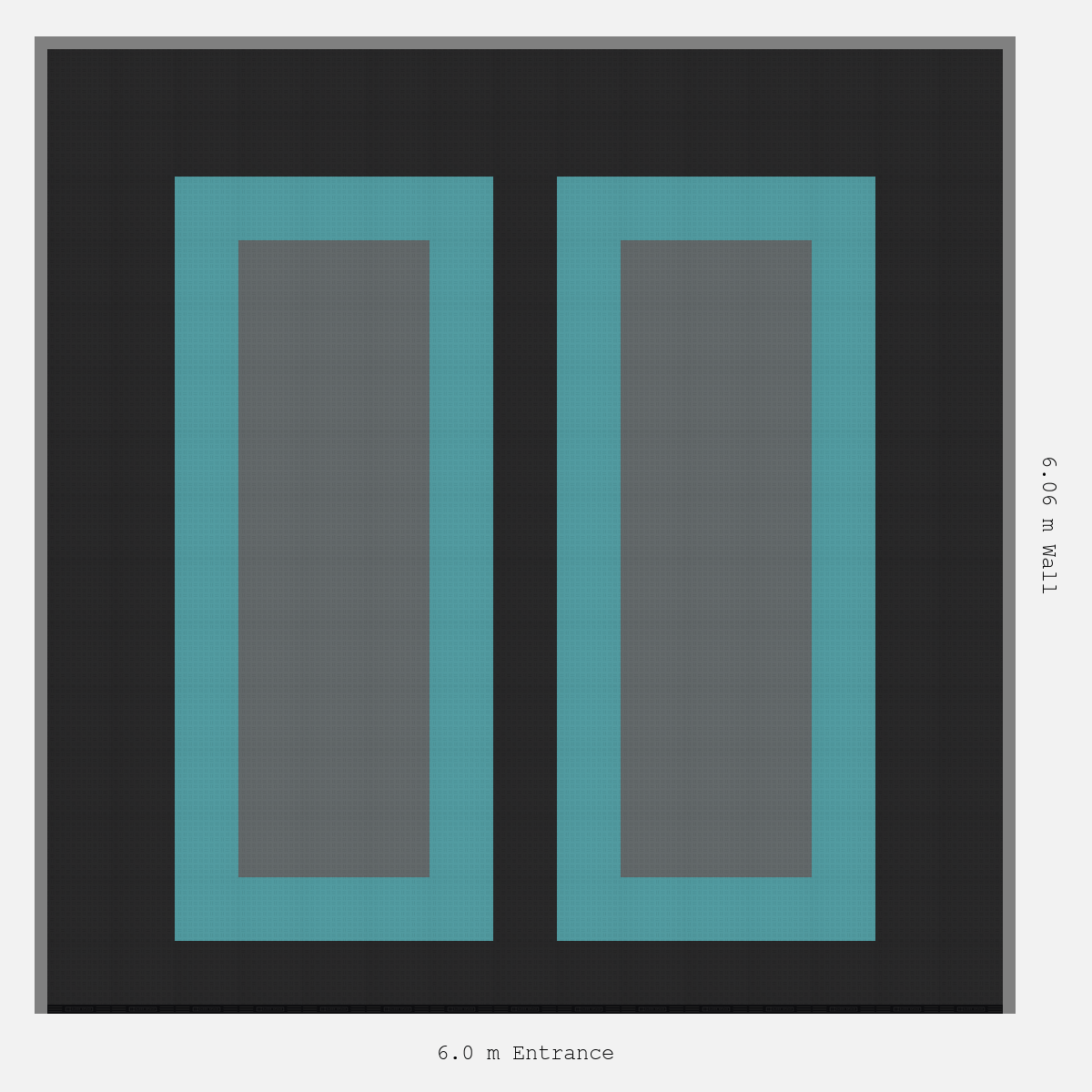 ULTRATUFF Parking Bay Plain Infill Design Base: Jet Black - Outline: Turbo Teal - Infill: Space Grey
