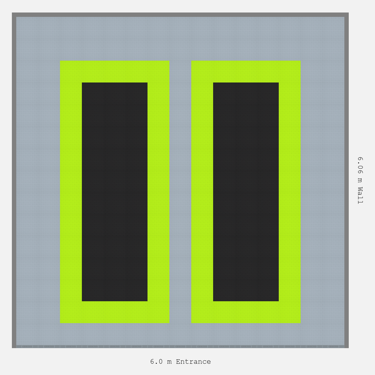 ULTRATUFF Parking Bay Plain Infill Design Base: Silver Grey - Outline: Electric Green - Infill: Jet Black