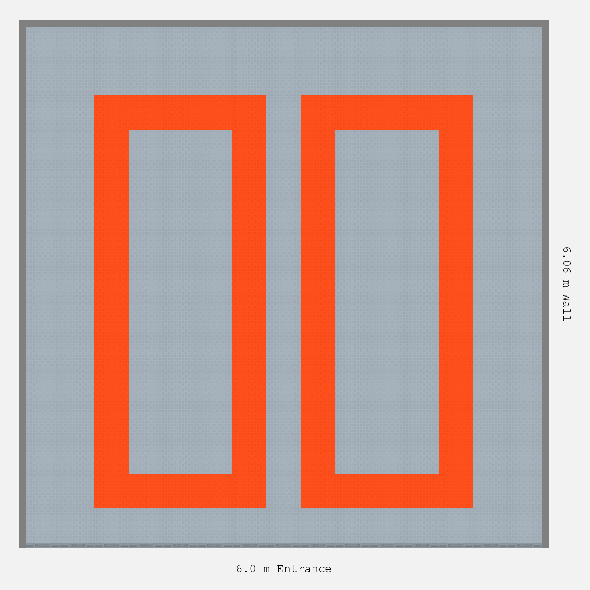 ULTRATUFF Parking Bay Plain Infill Design Base: Silver Grey - Outline: Lava Orange - Infill: Silver Grey