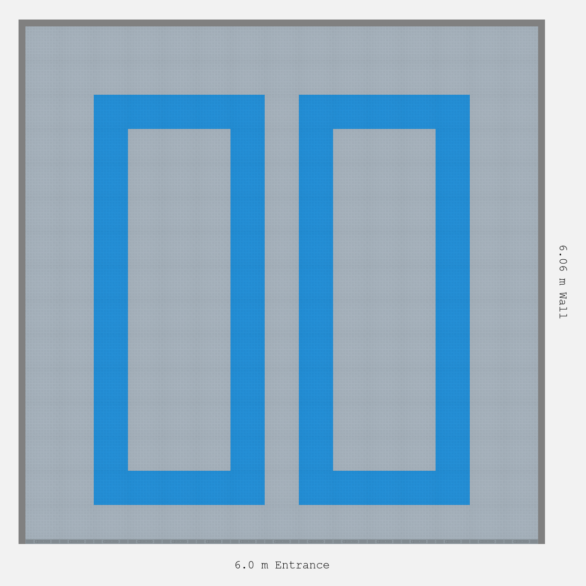 ULTRATUFF Parking Bay Plain Infill Design Base: Silver Grey - Outline: Riviera Blue - Infill: Silver Grey