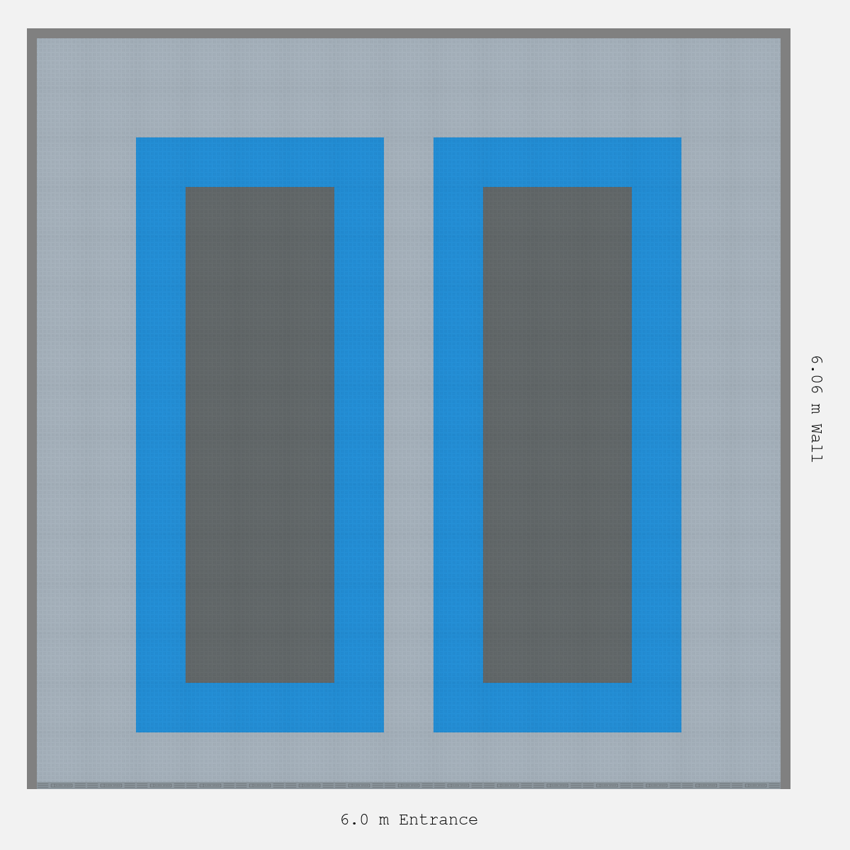 ULTRATUFF Parking Bay Plain Infill Design Base: Silver Grey - Outline: Riviera Blue - Infill: Space Grey