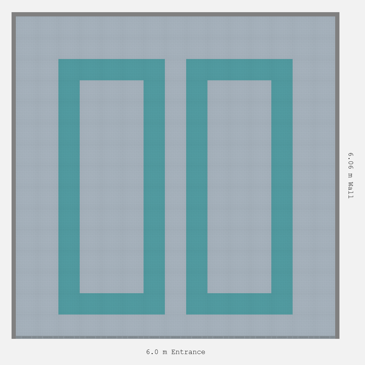 ULTRATUFF Parking Bay Plain Infill Design Base: Silver Grey - Outline: Turbo Teal - Infill: Silver Grey