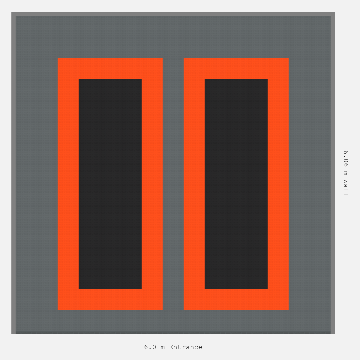 ULTRATUFF Parking Bay Plain Infill Design Base: Space Grey - Outline: Lava Orange - Infill: Jet Black