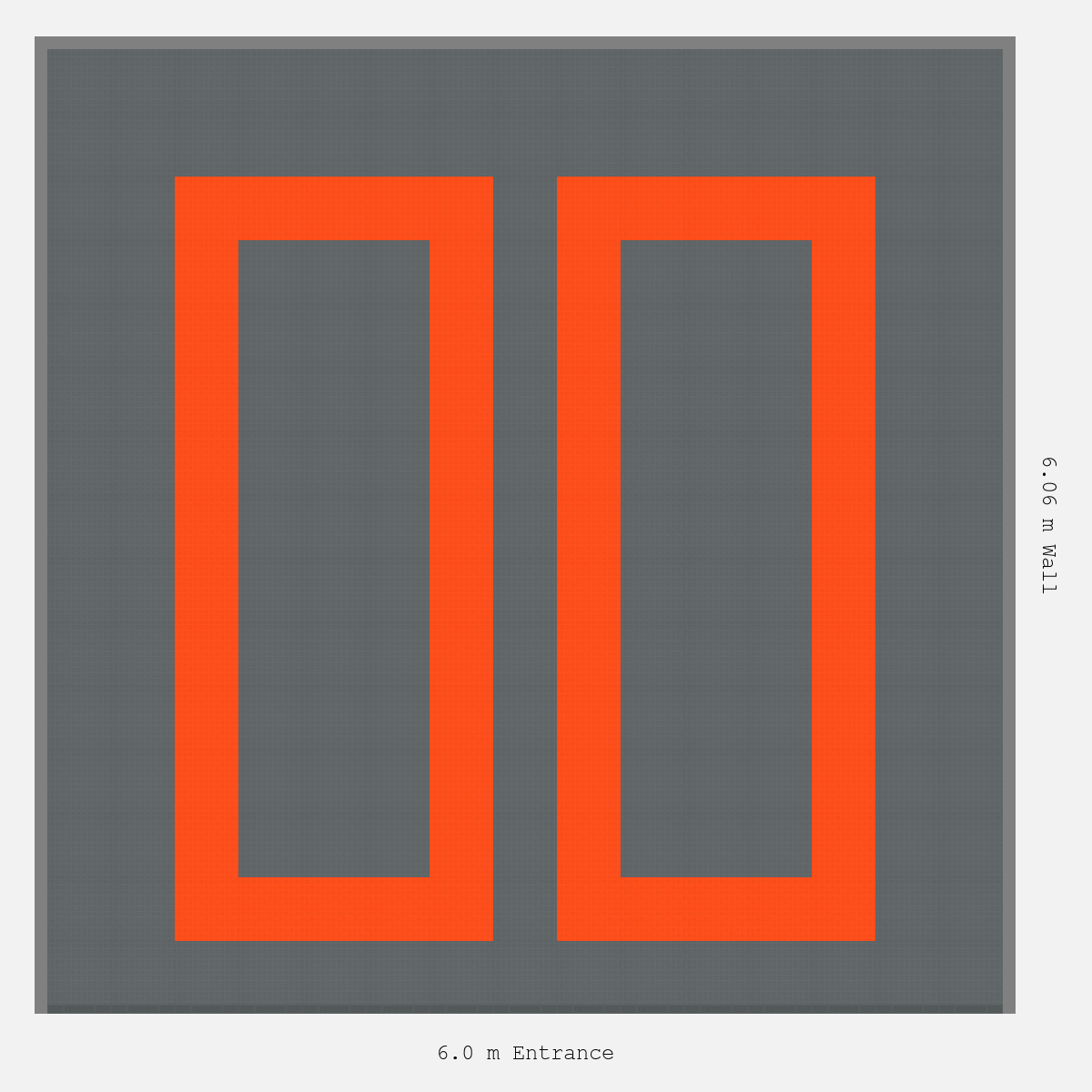 ULTRATUFF Parking Bay Plain Infill Design Base: Space Grey - Outline: Lava Orange - Infill: Space Grey