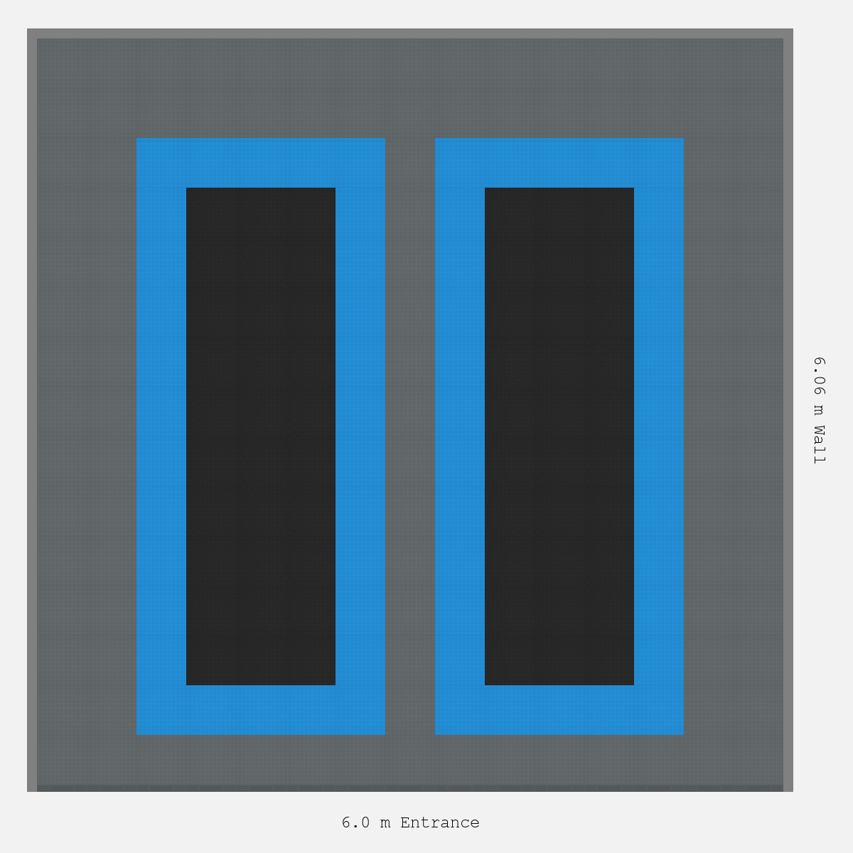ULTRATUFF Parking Bay Plain Infill Design Base: Space Grey - Outline: Riviera Blue - Infill: Jet Black