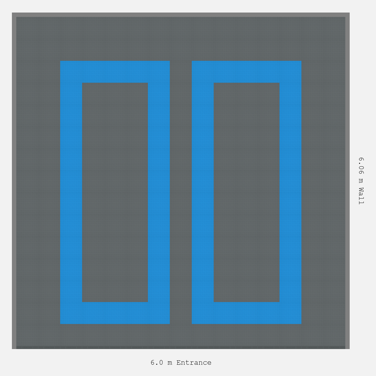 ULTRATUFF Parking Bay Plain Infill Design Base: Space Grey - Outline: Riviera Blue - Infill: Space Grey
