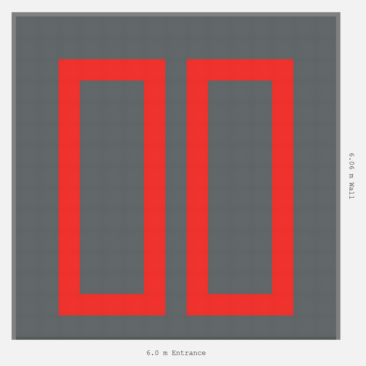 ULTRATUFF Parking Bay Plain Infill Design Base: Space Grey - Outline: Rosso Red - Infill: Space Grey
