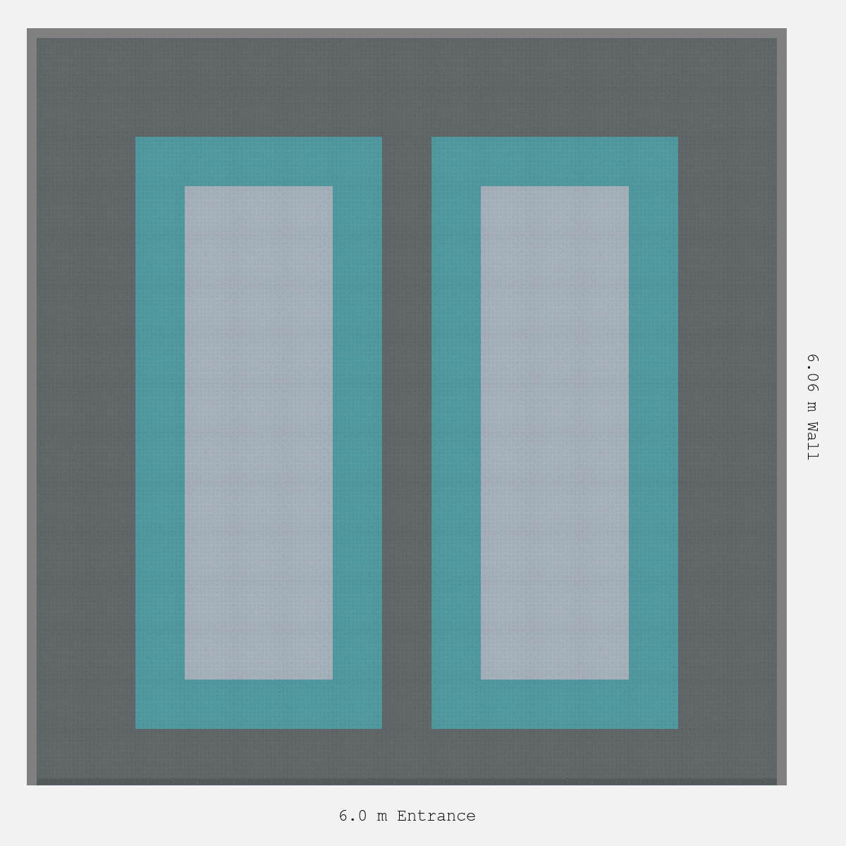 ULTRATUFF Parking Bay Plain Infill Design Base: Space Grey - Outline: Turbo Teal - Infill: Silver Grey