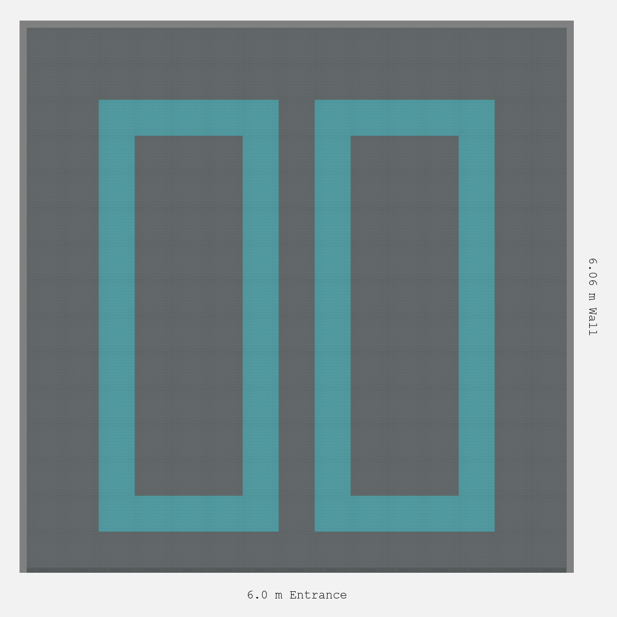 ULTRATUFF Parking Bay Plain Infill Design Base: Space Grey - Outline: Turbo Teal - Infill: Space Grey