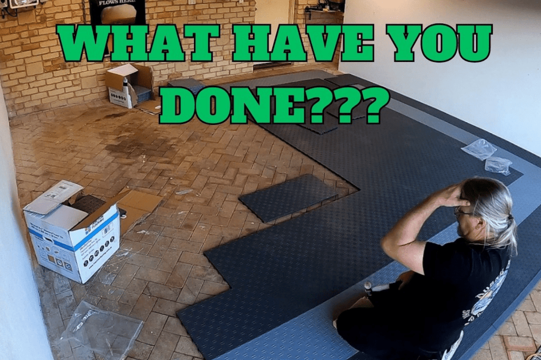 Aussie Garage transformation featuring Sleek Space interlocking floor tiles