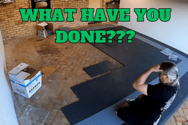 Aussie Garage transformation featuring Sleek Space interlocking floor tiles