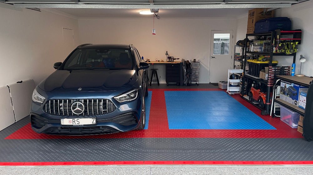 Workshop with Sleek Space garage floor tiles — Brisbane customer installation