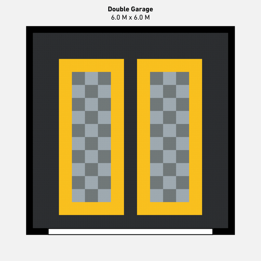 Double Garage Floor Kit, Parking Bays - Chequer Inner