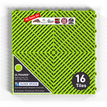 ULTRAGRID Garage Floor Tile, Electric Green (16-Pack)