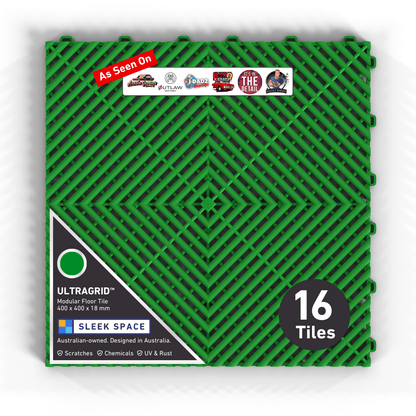 ULTRAGRID Garage Floor Tile, Viper Green (16-Pack)