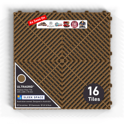 ULTRAGRID Garage Floor Tile, Trophy Gold (16-Pack)