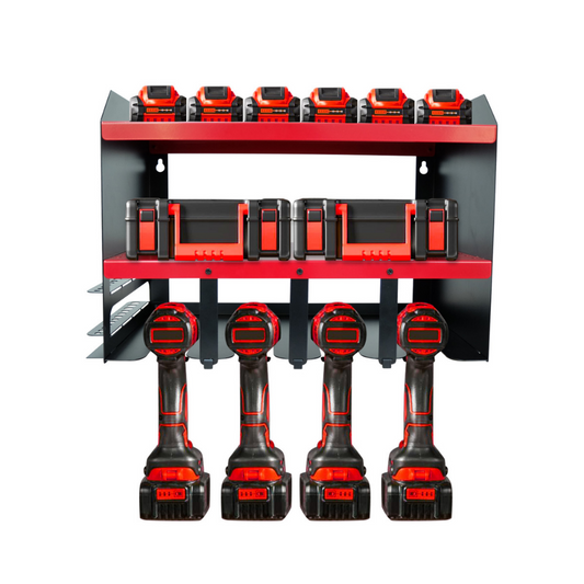 ULTRARACK Wall-Mounted Power Tool Organiser 43x23x30cm, Red
