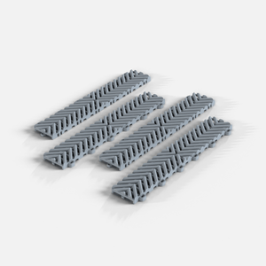 Four CORDLINK cable management strips in Silver Grey
