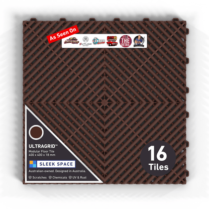 ULTRAGRID Garage Floor Tile, Heritage Brown (16-Pack)