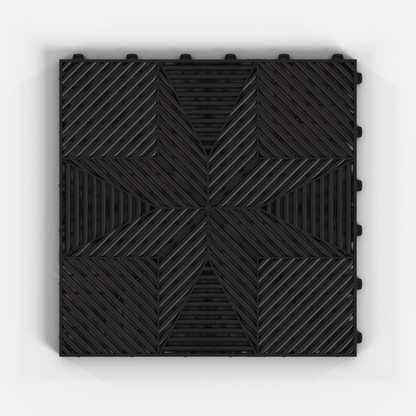 ULTRAFLUX Garage Floor Tile, Jet Black (16-Pack)
