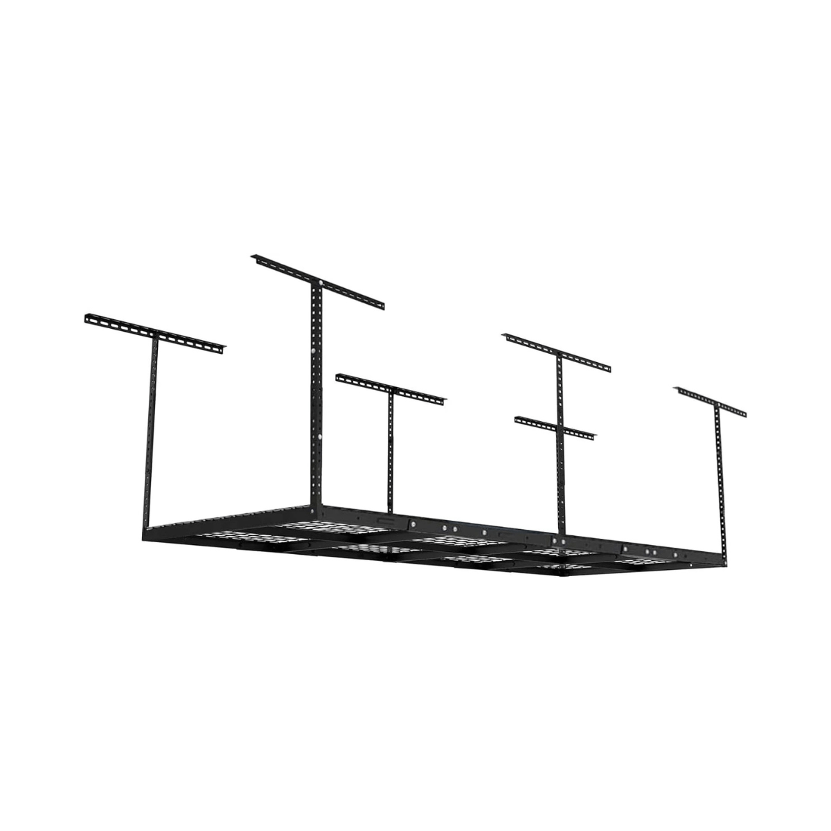 ULTRARACK Overhead Garage Ceiling Storage Rack with 6xHooks, Black