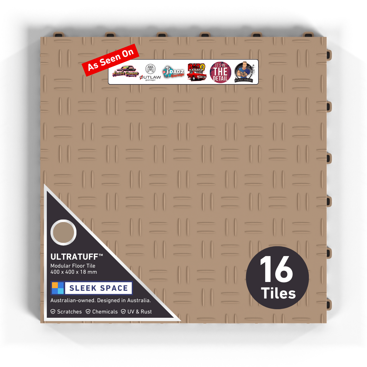ULTRATUFF Garage Floor Tile, Stone Beige (16-Pack)
