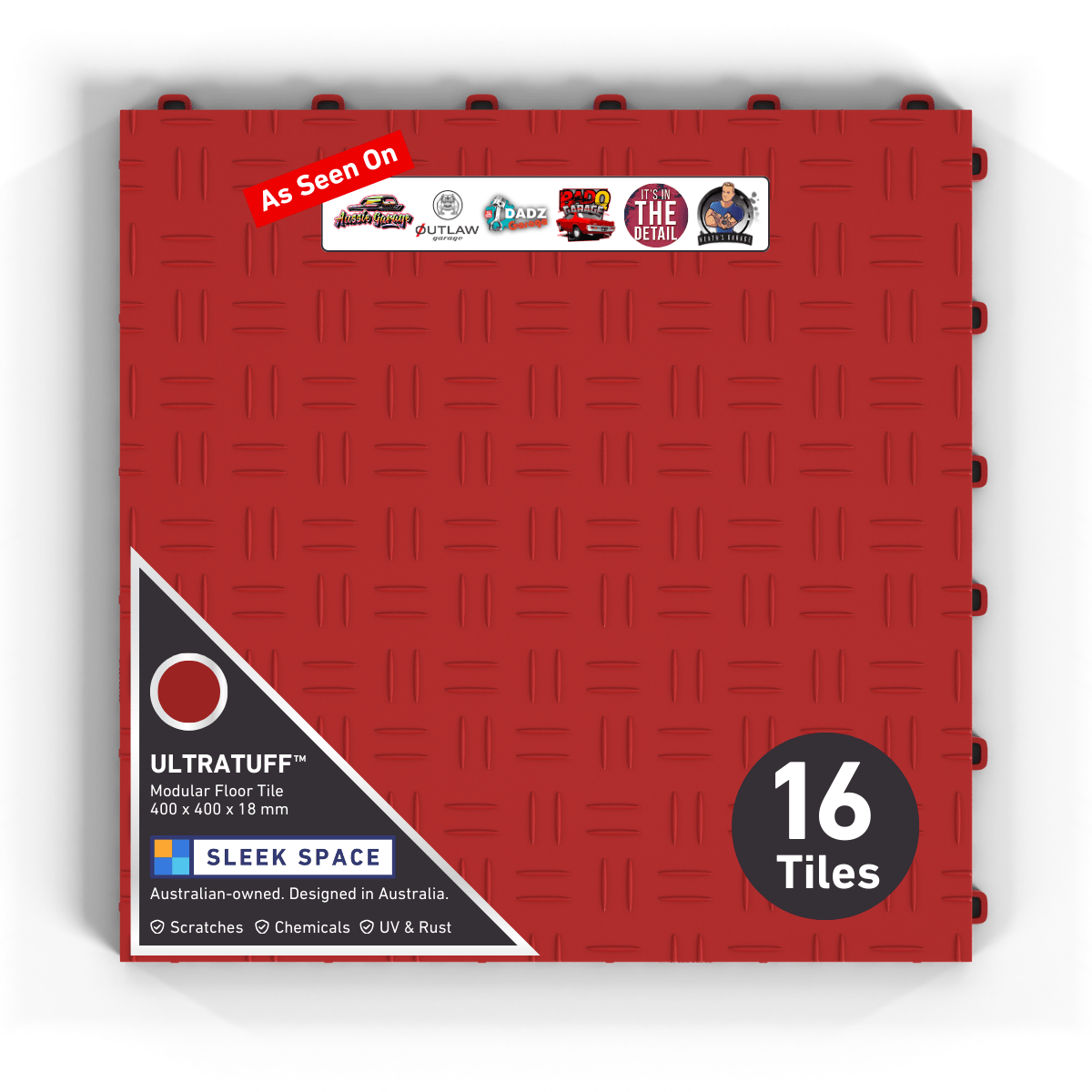 ULTRATUFF Garage Floor Tile, Crimson Red (16-Pack)