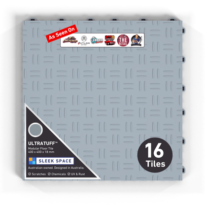 ULTRATUFF Garage Floor Tile, Silver Grey (16-Pack)
