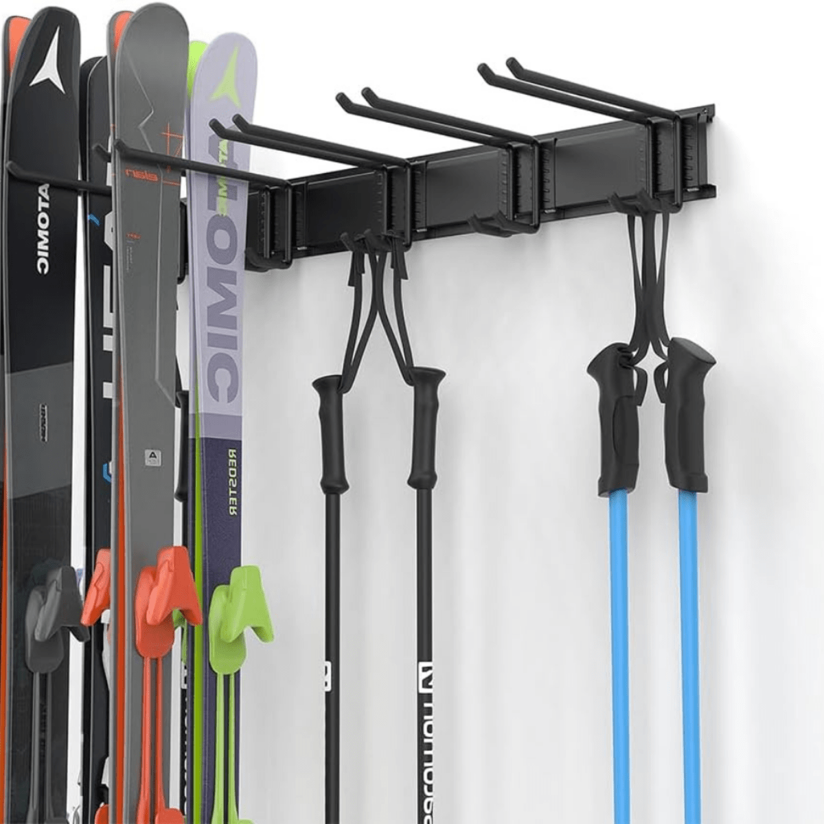ULTRARACK Garden Tool Storage Rack with 2xRails & 6xHooks, Black
