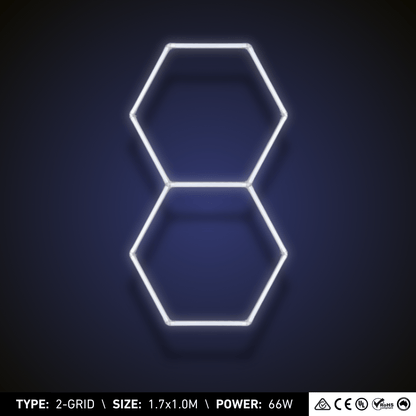 ULTRABEAM 2-Grid Small Hexagon LED Light (1.7x1.0m, 66W)
