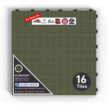 ULTRATUFF Garage Floor Tile, Tactical Olive (16-Pack)