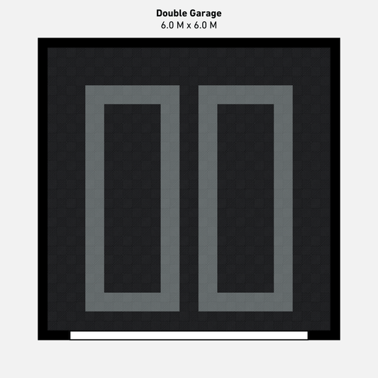 Double Garage Floor Kit, Parking Bays - Black Inner