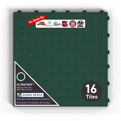 ULTRATUFF Garage Floor Tile, British Green (16-Pack)
