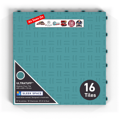 ULTRATUFF Garage Floor Tile, Turbo Teal (16-Pack)