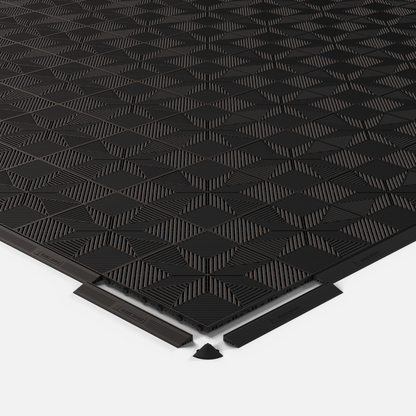ULTRAFLUX Garage Floor Tile, Jet Black (16-Pack)