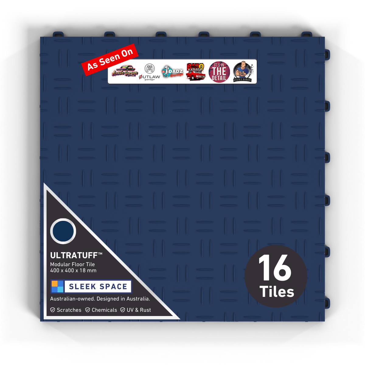 ULTRATUFF Garage Floor Tile, Night Blue (16-Pack)