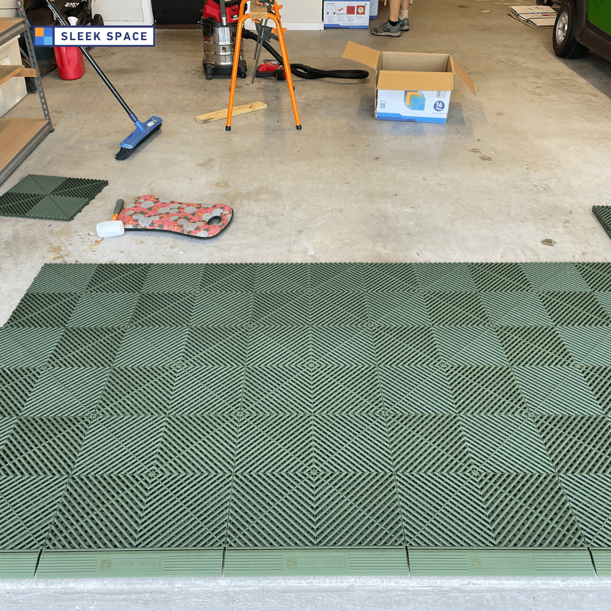 ULTRAGRID Garage Floor Tile, Tactical Olive (16-Pack)