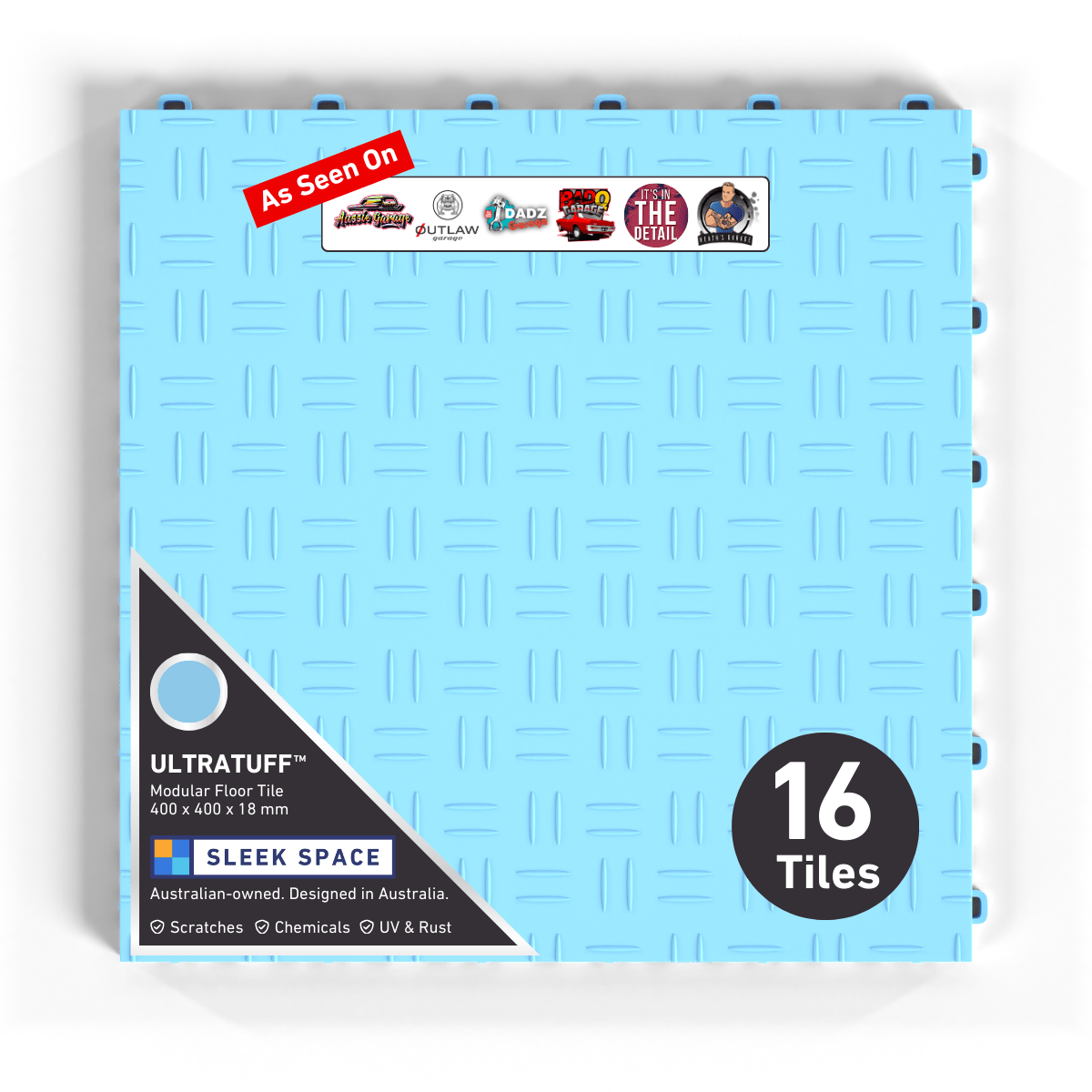 ULTRATUFF Garage Floor Tile, Gulf Blue (16-Pack)