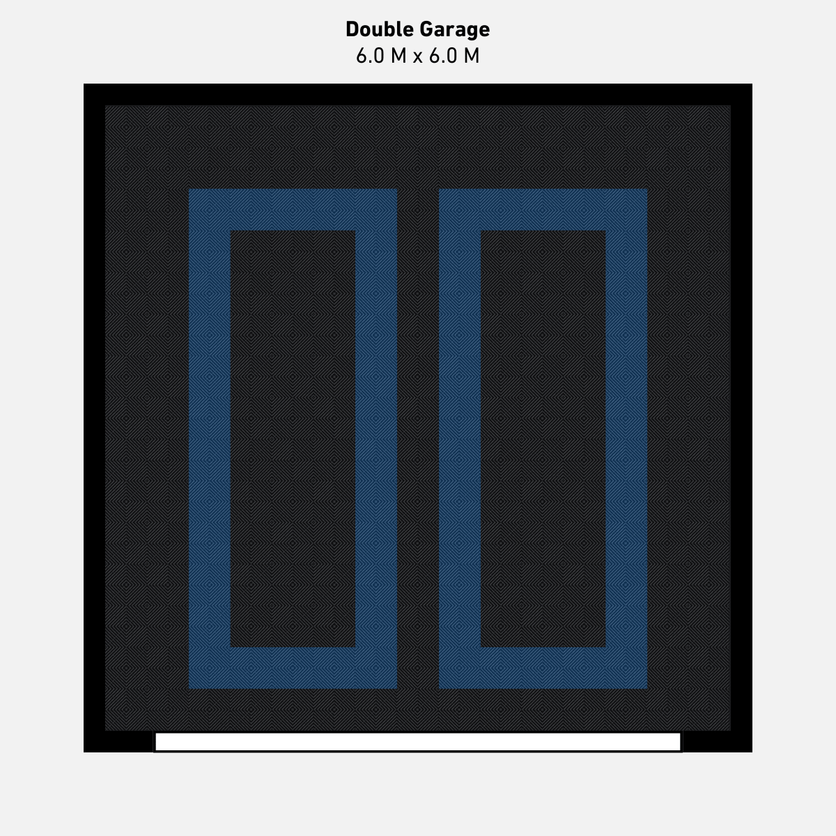 Double Garage Floor Kit, Parking Bays - Black Inner