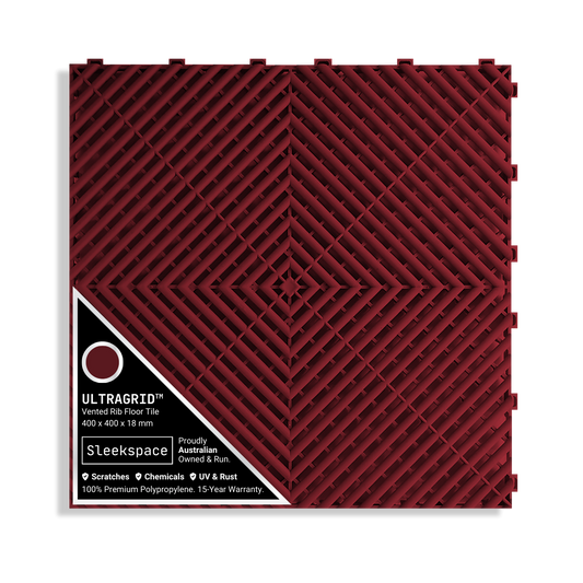 ULTRAGRID Garage Floor Tile 400x400x18mm, Deep Red