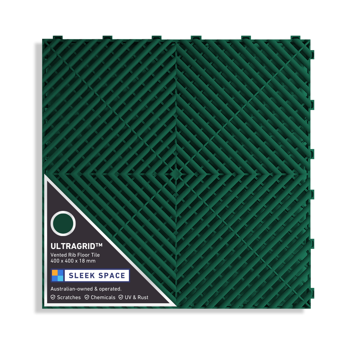 ULTRAGRID Garage Floor Tile 400x400x18mm, British Green