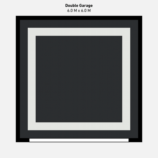 Double Garage Floor Kit, Border - Black Inner