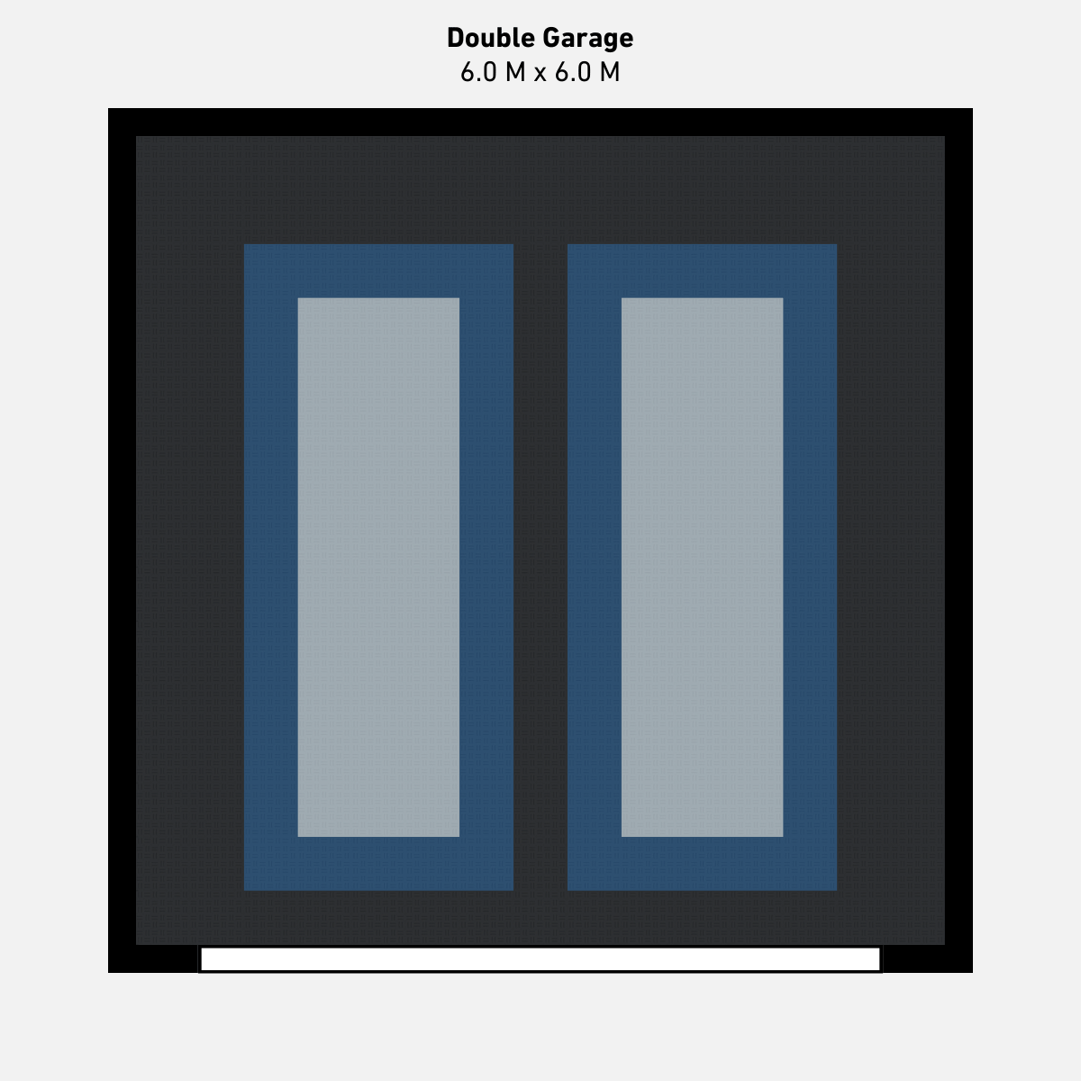 Double Garage Floor Kit, Parking Bays - Grey Inner
