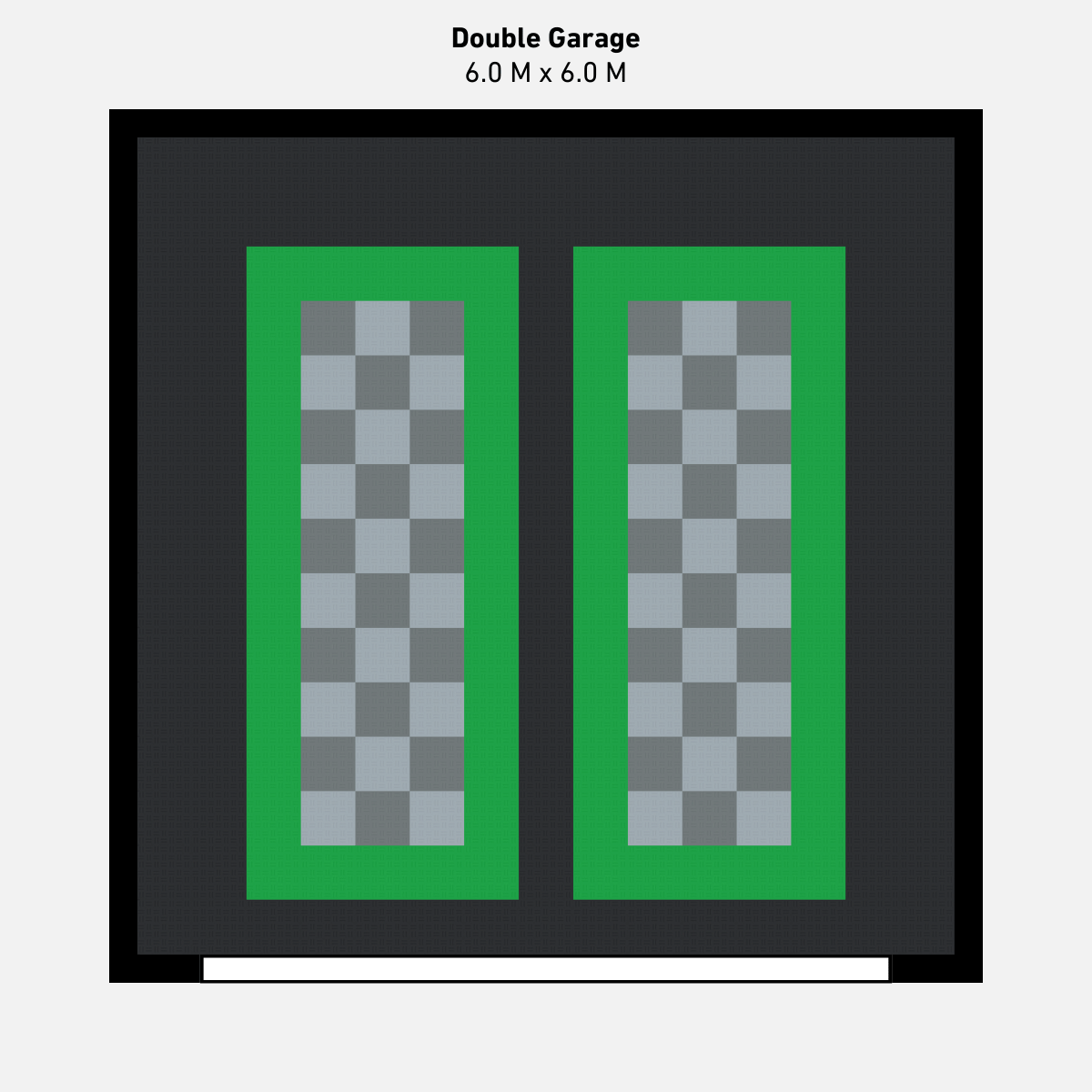 Double Garage Floor Kit, Parking Bays - Chequer Inner