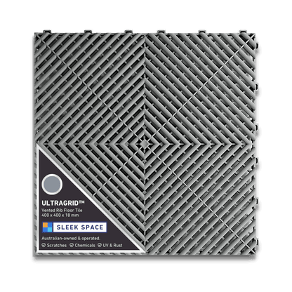 ULTRAGRID Garage Floor Tile 400x400x18mm, Silver Grey
