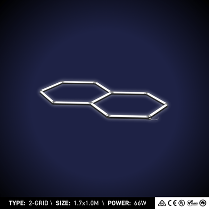 2-Grid Small Hexagon Light (1.7x1.0m, 66W)